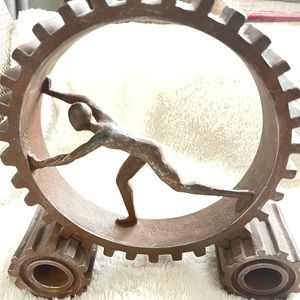 Sculpture Man Running in Gear 10 1/4